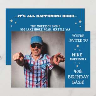 aniversário de 40 anos Bash - Convite de anivers