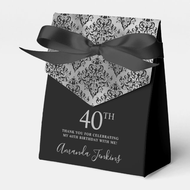 Aniversário de 40 anos Caixa de Agradecimento em D (Frente)