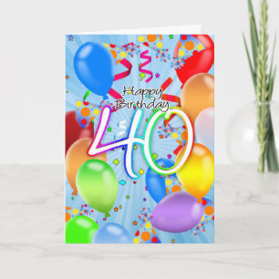 aniversário de 40 anos - Cartão de aniversário de