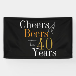 aniversário de 40 anos Cheers e Beers Black Dourad