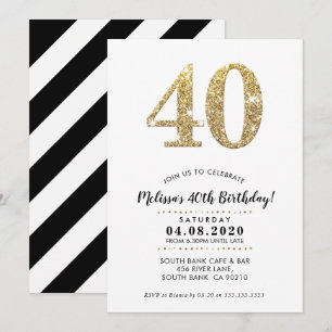 ANIVERSÁRIO DE 40 ANOS CONVITE a brilho do ouro mo