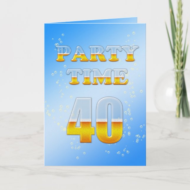 aniversário de 40 anos convite de festas com muita (Frente)