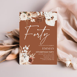 aniversário de 40 anos Convite Terracotta Boho Pam