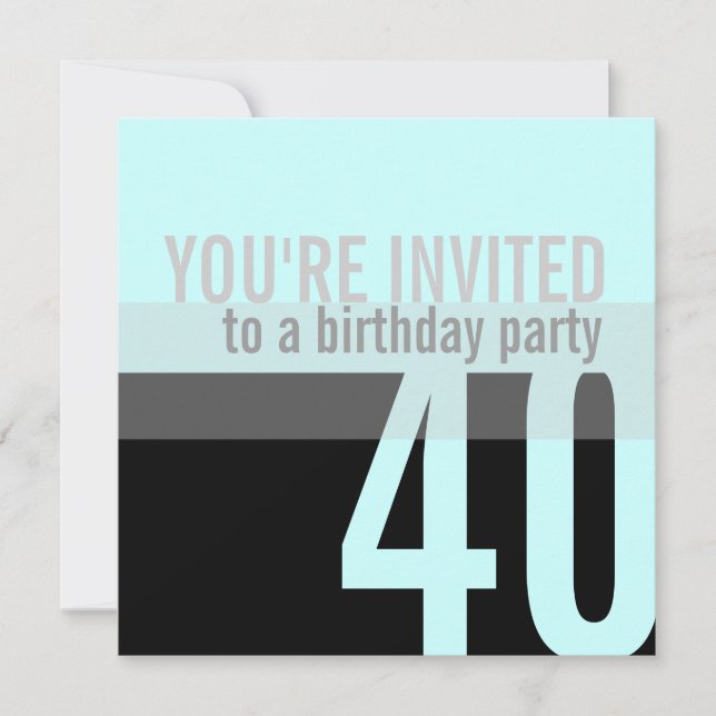 aniversário de 40 anos Convites de festas {Light T (Frente)