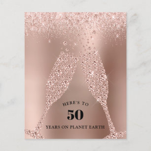 Aniversário de 40 anos de Champanhe Dourado Rosa