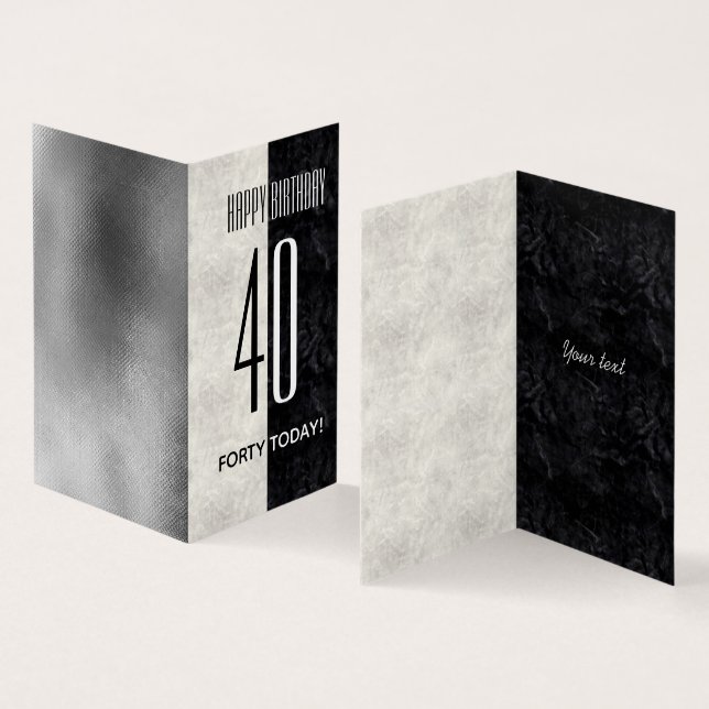 Aniversário de 40 anos de mármore preto e branco E (Interior e exterior)