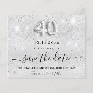 Aniversário de 40 anos de orçamento brilho prate