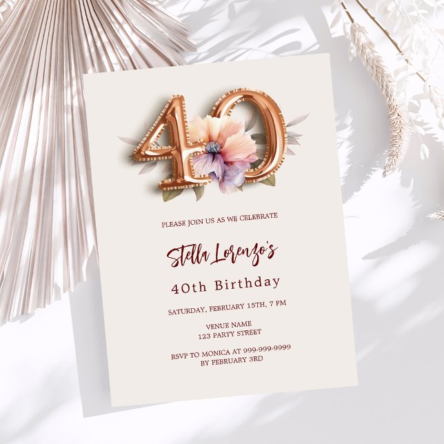 aniversário de 40 anos de orçamento floral de pêss (Criador carregado)