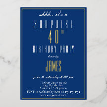 Aniversário de 40 anos Elegante Moderno Simples