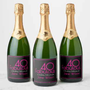 Aniversário de 40 anos Fabuloso Rosa e Preto Moder