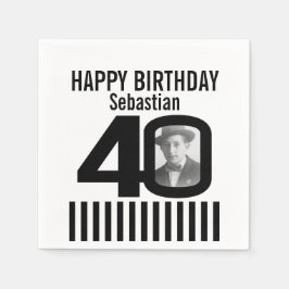 aniversário de 40 anos foto de guardanapos de foto