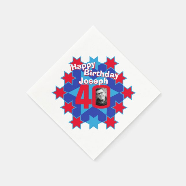 aniversário de 40 anos foto e nome dos guardanapos (Canto)