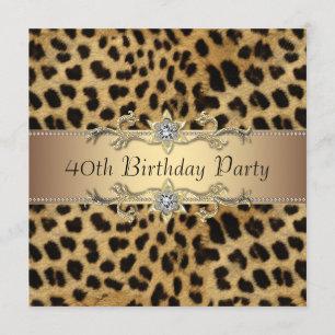 Aniversário de 40 anos Leopard Convite de festas