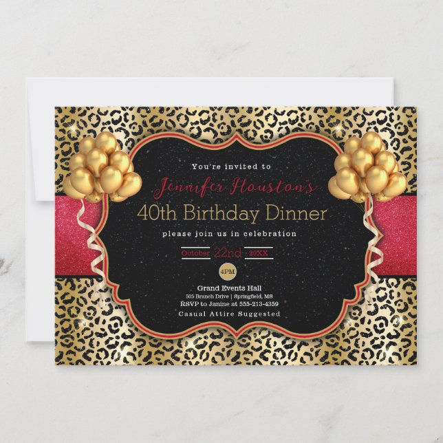 aniversário de 40 anos ou qualquer convite para le (Frente)