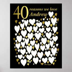 aniversário de 40 anos Poster - 40 Motivos Pelo Q