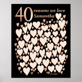 aniversário de 40 anos Poster - 40 Motivos Pelo Qu