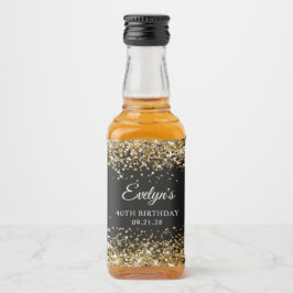 aniversário de 40 anos preto Dourado com brilho