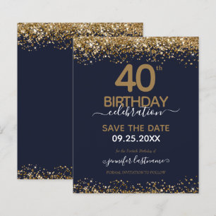 aniversário de 40 anos Salve o Convite de Orçame