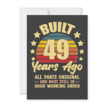 Aniversário de 49 anos Vintage Construído há 49 an