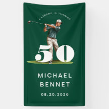 Aniversário de 50 anos de golfe verde personalizad