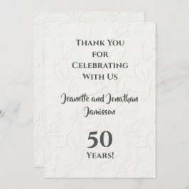 Aniversário de 50 anos Floral Branco Agradecimento