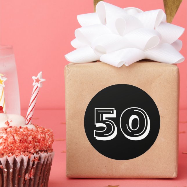 Aniversário de 50 anos Preto - Adesivos de Anivers (Festa)