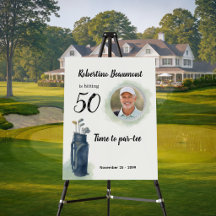 Aniversário de 50 anos tema de golfe elegante para