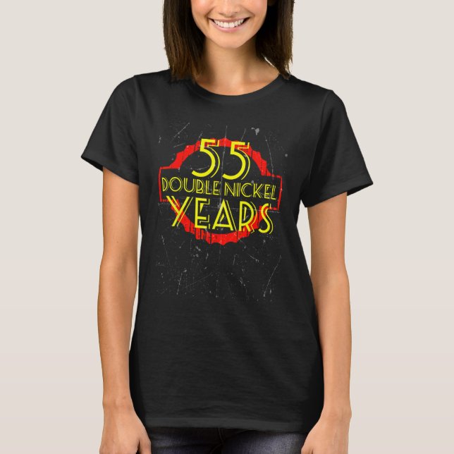 Aniversário De 55 Anos De Idade Camisa Tee De Dois (Frente)