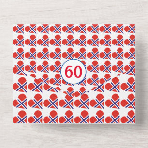 Aniversário de 60 anos Bandeira norueguesa do cora