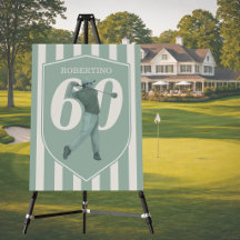 Aniversário de 60 anos Préppy Vintage de Golfista