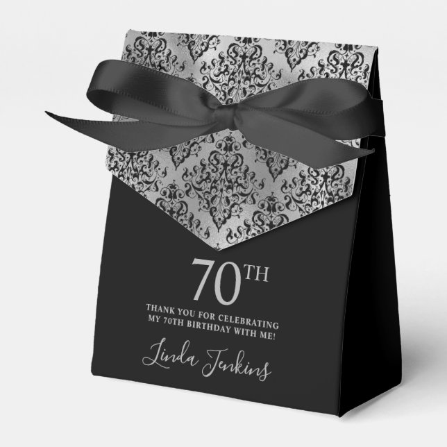 Aniversário de 70 anos Caixa de Agradecimento em D (Frente)