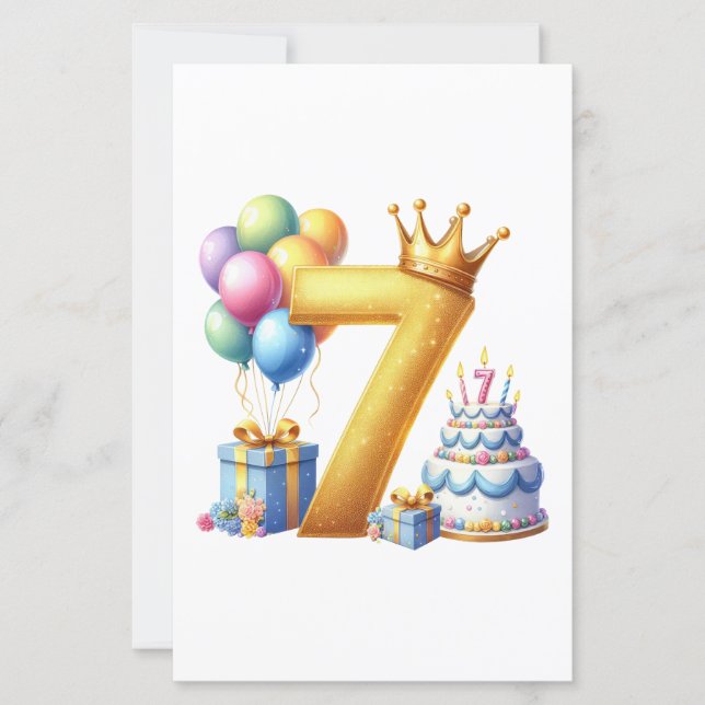 Aniversário de 7 anos dourado (Frente)