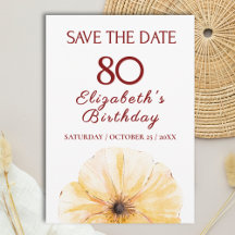 Aniversário de 80 anos Flor Amarela, Elegante Save