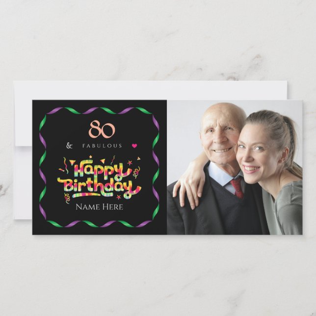 Aniversário de 80 para Alguém Foto Personalizada F (Frente)