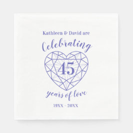 Aniversário de apphire 45 anos de guardanapos