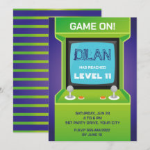 Aniversário de Arcade, convite de aniversário de j