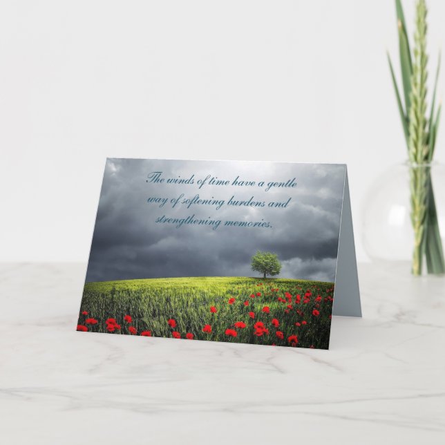 ANIVERSÁRIO DE CAMPO POPPY DE UM CARTÃO DE MORTE (Frente)