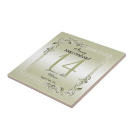 Aniversário de Casamento de 14 Ivory Gem & Glitter