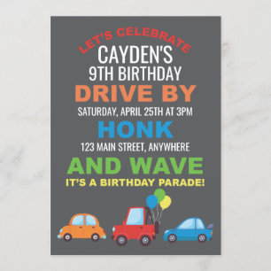 Aniversário de Convite de Parada de Aniversário