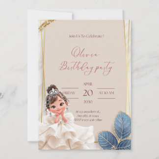 Aniversário de convite para princesa pequena