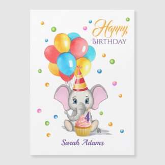 Aniversário de criança de Cartoon Elefante Colorid