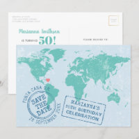 Aniversário de Destino Guardar o Cartão Postal 5x7