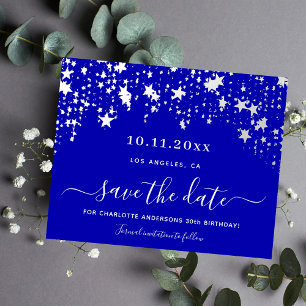 Aniversário de estrelas reais azul orçamento Salva