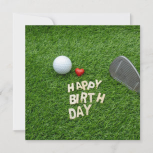 Aniversário de golfe com amor e bola de golfe e cu