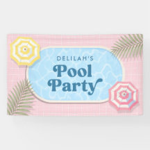 Aniversário de Menina Rosa Festa de Piscina de Ver
