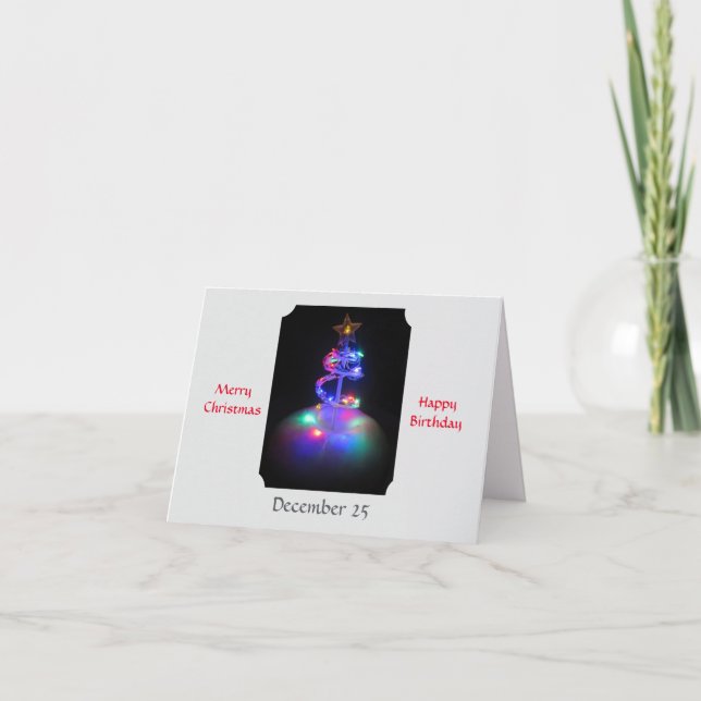 Aniversário de Natal Dobrado Cartão de Saudação (Frente)