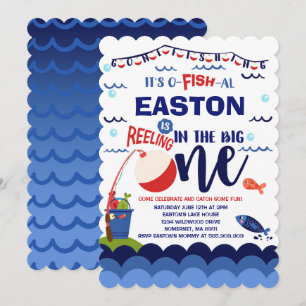 Aniversário de Pesca Convite O-Fish-Ally Um Parti