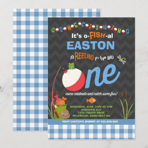 Aniversário de Pesca Convite O-Fish-Ally Um Parti