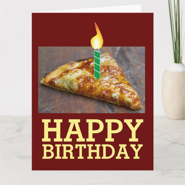 ANIVERSÁRIO DE PIZZA COM CARTÃO GRANDE DE CANDELAS (Frente)