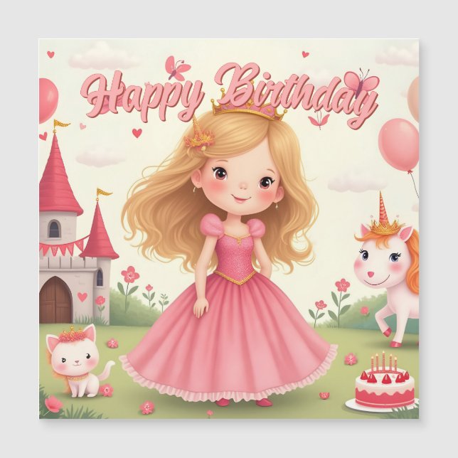 Aniversário de Princesa Fada em um Sonho Cor-de-Ro (Frente)